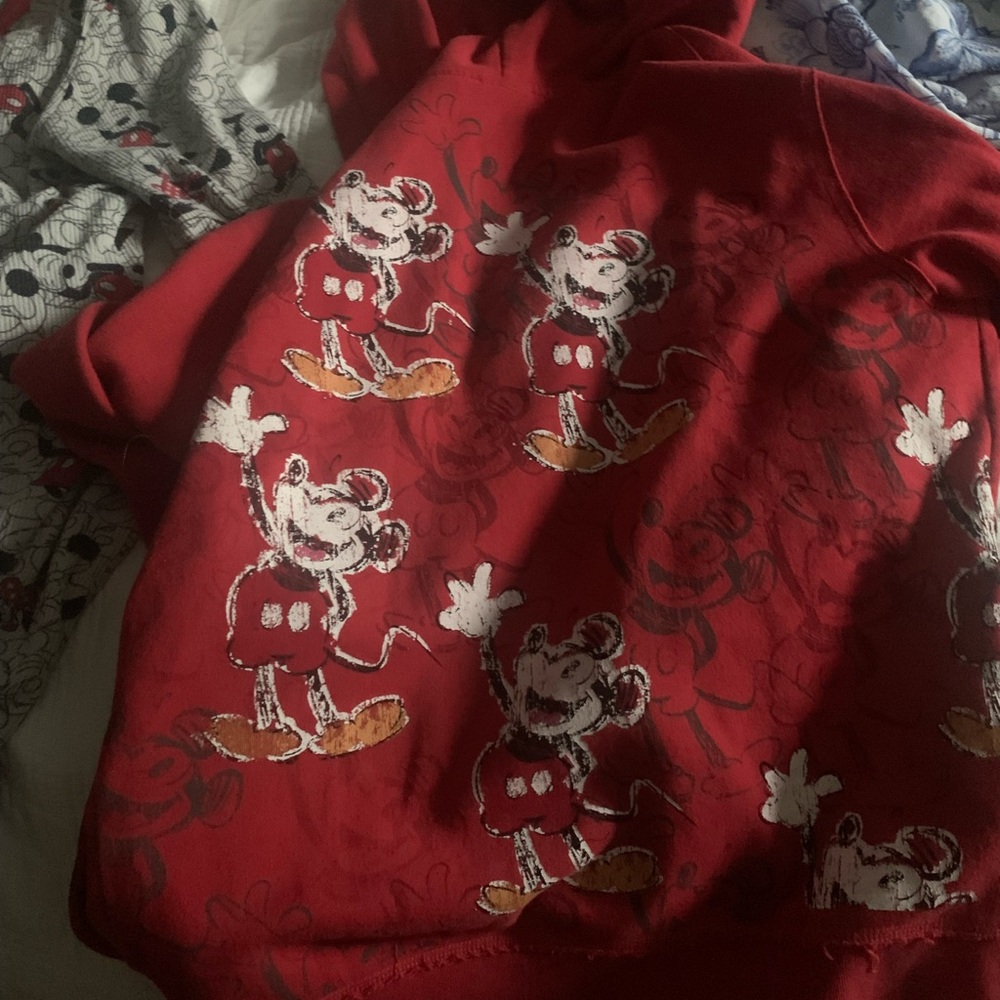 Disney Red Hoodie with Mickey Mouse Design